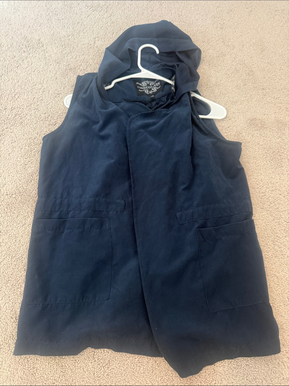 Chocolate Navy Hooded Vest
